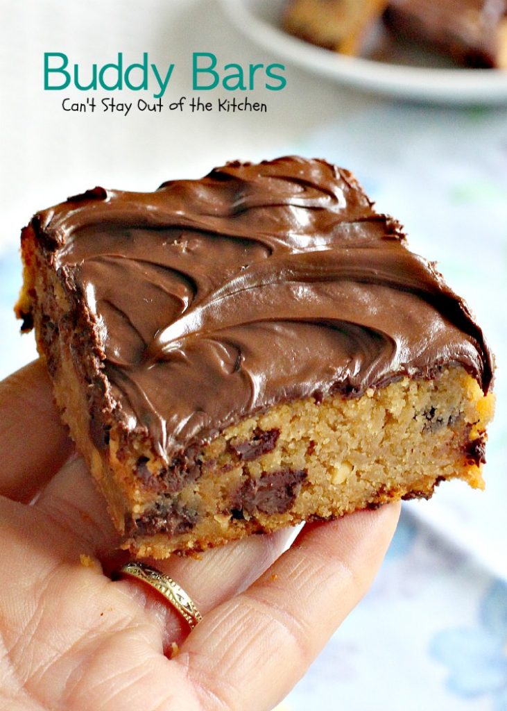 Buddy Bars | Can't Stay Out of the Kitchen | these amazing #brownies combine #chocolate and #peanutbutter making the best "buddy" combination ever! #dessert #cookie
