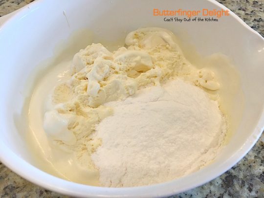 Butterfinger Delight | Can't Stay Out of the Kitchen | sensational #icecream #dessert made with #butterfinger bars! One of my best desserts ever! #chocolate