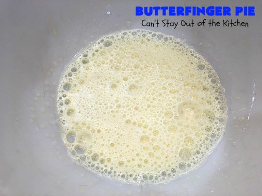Butterfinger Pie | Can't Stay Out of the Kitchen | This is one of the best #desserts you'll ever eat. It's rich, decadent & outrageously irresistible. It's filled with #Butterfingers so it's got a delightful #PeanutButter & #chocolate taste. Wow your family & friends with this amazing #pie for #ValentinesDay, other #holidays or special occasions. #ButterfingerCandy #ButterfingerPie #ChocolateDessert #PeanutButterDessert