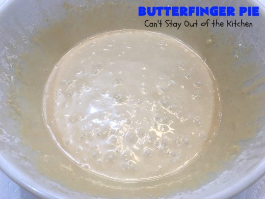 Butterfinger Pie | Can't Stay Out of the Kitchen | This is one of the best #desserts you'll ever eat. It's rich, decadent & outrageously irresistible. It's filled with #Butterfingers so it's got a delightful #PeanutButter & #chocolate taste. Wow your family & friends with this amazing #pie for #ValentinesDay, other #holidays or special occasions. #ButterfingerCandy #ButterfingerPie #ChocolateDessert #PeanutButterDessert