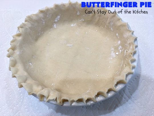 Butterfinger Pie | Can't Stay Out of the Kitchen | This is one of the best #desserts you'll ever eat. It's rich, decadent & outrageously irresistible. It's filled with #Butterfingers so it's got a delightful #PeanutButter & #chocolate taste. Wow your family & friends with this amazing #pie for #ValentinesDay, other #holidays or special occasions. #ButterfingerCandy #ButterfingerPie #ChocolateDessert #PeanutButterDessert