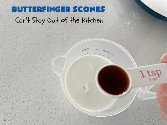 Butterfinger Scones | Can't Stay Out of the Kitchen | Delight your family & friends with these spectacular #ButterfingerScones on your next #breakfast buffet. After just one bite they'll be swooning. These luscious #scones are sweeter than the traditional variety & include #Butterfingers & a luscious #chocolate #icing with more #ButterfingerCandyBars sprinkled over top. Perfect for a weekend, company or #holiday breakfast. Utterly irresistible! #chocolate #PeanutButter #HolidayBreakfast