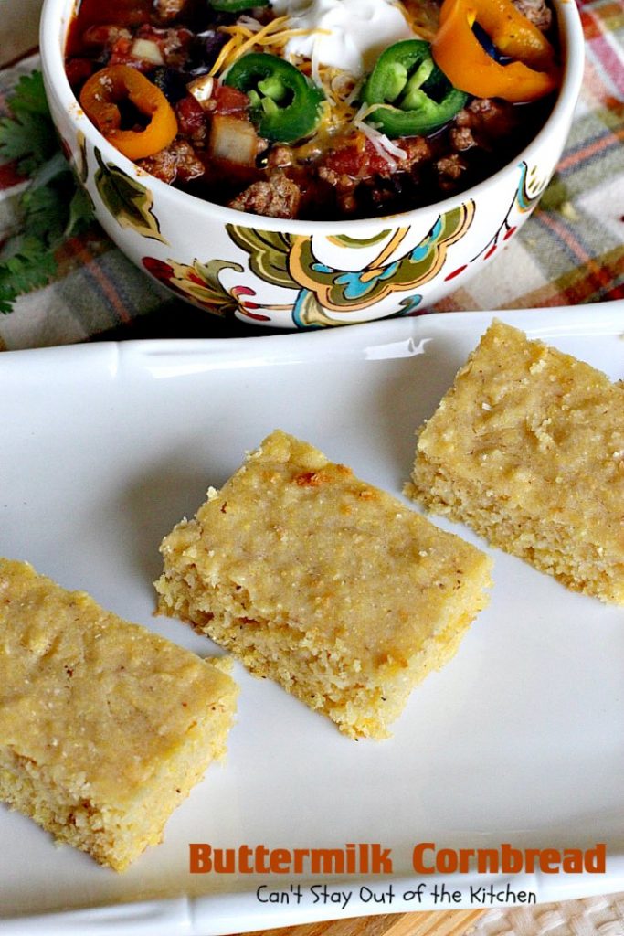 Buttermilk Cornbread | Can't Stay Out of the Kitchen | delicious classic #cornbread recipe with #honey and #buttermilk to make it moist. Great with soup or chili.