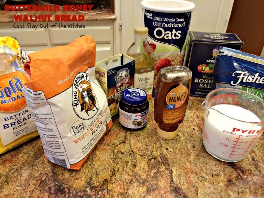 Butternut Honey Walnut Bread | Can't Stay Out of the Kitchen | this fantastic #HomemadeBread is made with wholesome ingredients including #WholeWheatFlour, #honey, #walnuts & #Oatmeal. It's a terrific #bread to serve for #breakfast or dinner. So easy since it's made in the #Breadmaker. #Holiday #buttermilk #HolidayBreakfast #BreadmakerBread #ButtermilkHoneyWalnutBread #Healthy #HealthyHomemadeBread