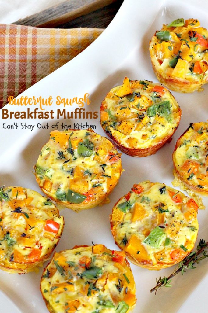 Butternut Squash Breakfast Muffins | Can't Stay Out of the Kitchen | Oh my goodness we LOVED these #breakfast #muffins. These are made with #butternutsquash and so divine! #vegetarian #glutenfree