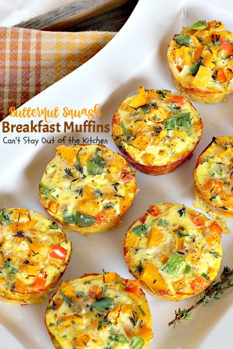 Butternut Squash Breakfast Muffins | Can't Stay Out of the Kitchen | Oh my goodness we LOVED these #breakfast #muffins. These are made with #butternutsquash and so divine! #vegetarian #glutenfree