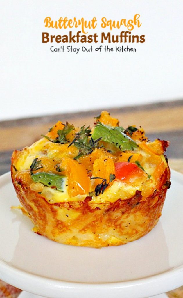 Butternut Squash Breakfast Muffins | Can't Stay Out of the Kitchen | Oh my goodness we LOVED these #breakfast #muffins. These are made with #butternutsquash and so divine! #vegetarian #glutenfree