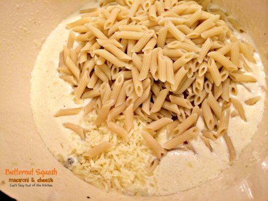 Butternut Squash Macaroni and Cheese | Can't Stay Out of the Kitchen | we LOVED this amazing #Mac&Cheese #pasta. #butternutsquash adds a very subtle sweetness that's quite wonderful. #cheese