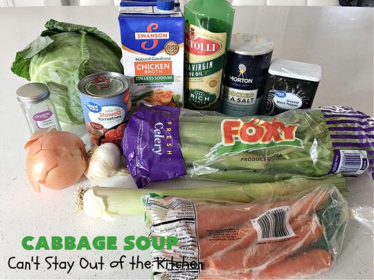 Cabbage Soup | Can't Stay Out of the Kitchen | This has got to be one of the best #CabbageSoup #recipes I've ever eaten! It can be whipped up in less than 45 minutes! It's #healthy, #LowCalorie & #GlutenFree. Great comfort food in fall or winter. #cabbage #StewedTomatoes #carrots