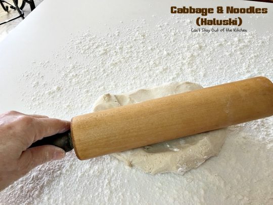 Cabbage and Noodles (Haluski) | Can't Stay Out of the Kitchen | we love this old-world #noodle dish. #Cabbage and onions are fried in #bacon and added to homemade #glutenfree noodles. (Regular #pasta can be substituted). Family favorite.