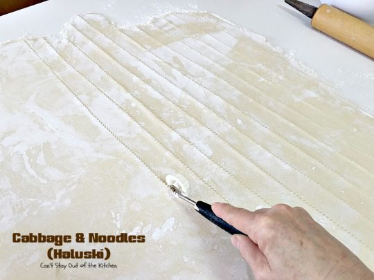 Cabbage and Noodles (Haluski) | Can't Stay Out of the Kitchen | we love this old-world #noodle dish. #Cabbage and onions are fried in #bacon and added to homemade #glutenfree noodles. (Regular #pasta can be substituted). Family favorite.