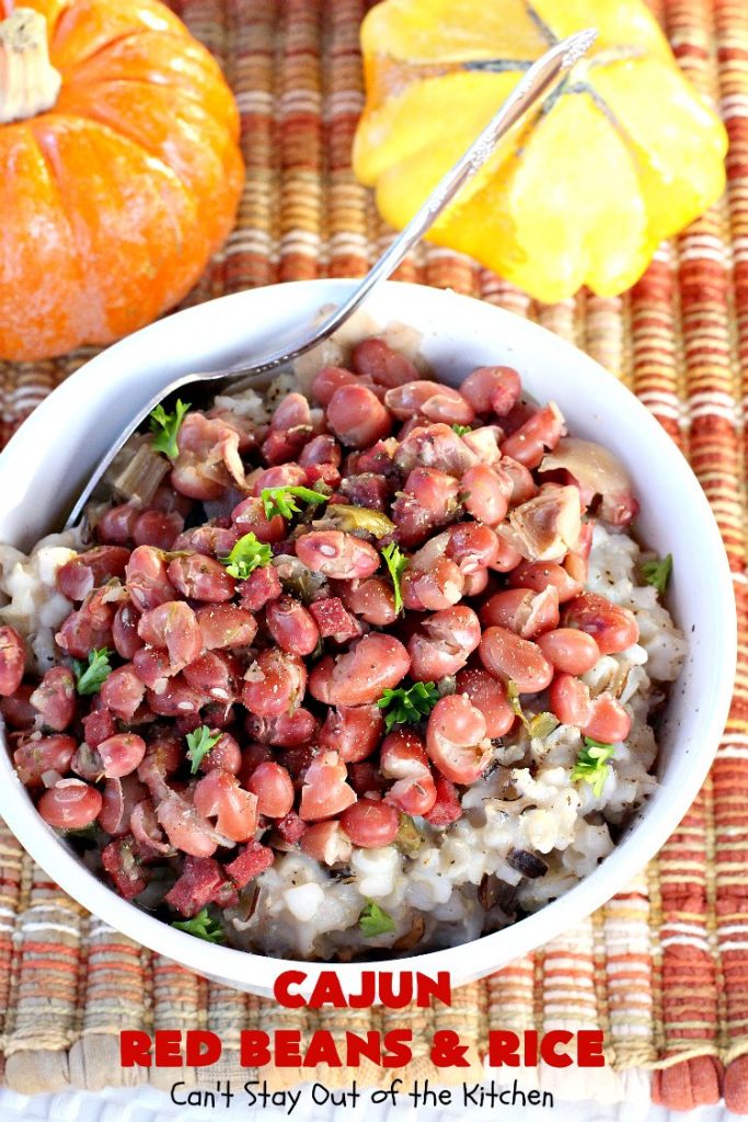 Cajun Red Beans and Rice | Can't Stay Out of the Kitchen | this fabulous #RedBeansandRice #recipe is absolutely mouthwatering & perfect for fall and winter nights. It's hearty, filling & totally satisfying. #redbeans #rice #ham #pork #glutenfree #Cajun