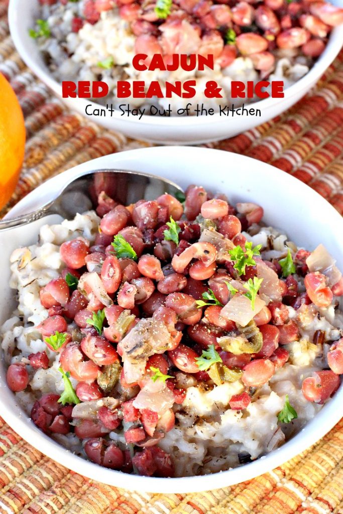 Cajun Red Beans and Rice | Can't Stay Out of the Kitchen | this fabulous #RedBeansandRice #recipe is absolutely mouthwatering & perfect for fall and winter nights. It's hearty, filling & totally satisfying. #redbeans #rice #ham #pork #glutenfree #Cajun