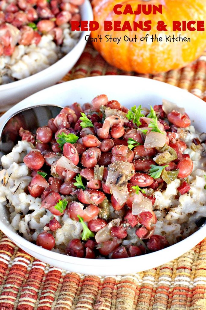 Cajun Red Beans and Rice | Can't Stay Out of the Kitchen | this fabulous #RedBeansandRice #recipe is absolutely mouthwatering & perfect for fall and winter nights. It's hearty, filling & totally satisfying. #redbeans #rice #ham #pork #glutenfree #Cajun