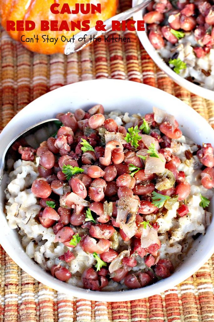 Cajun Red Beans and Rice | Can't Stay Out of the Kitchen | this fabulous #RedBeansandRice #recipe is absolutely mouthwatering & perfect for fall and winter nights. It's hearty, filling & totally satisfying. #redbeans #rice #ham #pork #glutenfree #Cajun