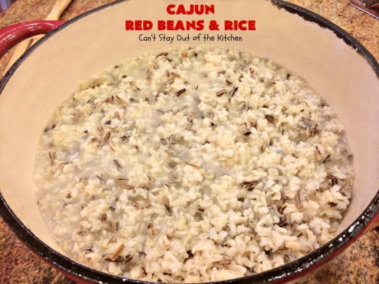 Cajun Red Beans and Rice | Can't Stay Out of the Kitchen | this fabulous #RedBeansandRice #recipe is absolutely mouthwatering & perfect for fall and winter nights. It's hearty, filling & totally satisfying. #redbeans #rice #ham #pork #glutenfree #Cajun