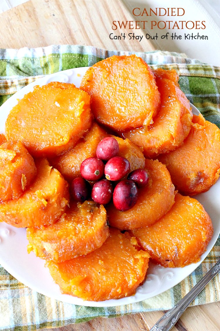 Candied Sweet Potatoes | Can't Stay Out of the Kitchen | this family favorite #sweetpotatoes dish is a quick, easy no-fuss recipe using only 3 ingredients! Great for the #holidays. #glutenfree