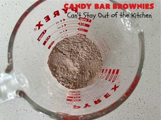 Candy Bar Brownies | Can't Stay Out of the Kitchen | these scrumptious #brownies are filled with #SnickersBars & #HersheysChocolateBars so they have triple the #chocolate flavor. Rich, decadent & heavenly, these #CandyBarBrownies will rock your world! You'll be swooning over every delicious bite! #tailgating #ChocolateDessert #SnickersDessert #HersheysDessert #Hersheys #CandyBars
