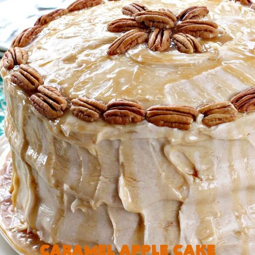 Caramel Apple Cake with Apple Cider Frosting | Can't Stay Out of the Kitchen | this heavenly #cake is rich, decadent & divine! It uses #caramel sauce in the cake & drizzled over the frosting. Absolutely mouthwatering! #dessert #apple