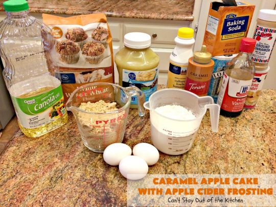 Caramel Apple Cake with Apple Cider Frosting | Can't Stay Out of the Kitchen | this heavenly #cake is rich, decadent & divine! It uses #caramel sauce in the cake & drizzled over the frosting. Absolutely mouthwatering! #dessert #apple