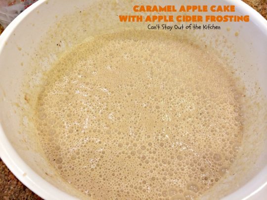 Caramel Apple Cake with Apple Cider Frosting | Can't Stay Out of the Kitchen | this heavenly #cake is rich, decadent & divine! It uses #caramel sauce in the cake & drizzled over the frosting. Absolutely mouthwatering! #dessert #apple