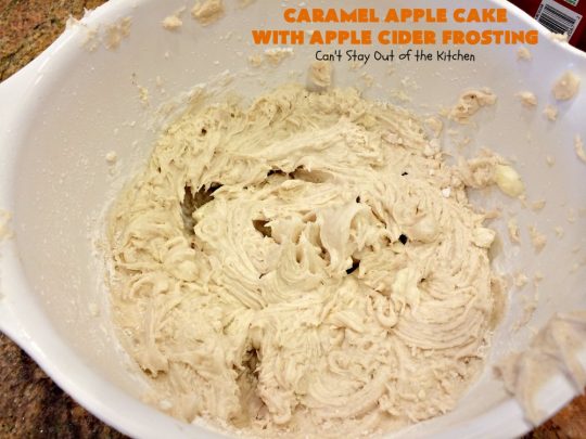 Caramel Apple Cake with Apple Cider Frosting | Can't Stay Out of the Kitchen | this heavenly #cake is rich, decadent & divine! It uses #caramel sauce in the cake & drizzled over the frosting. Absolutely mouthwatering! #dessert #apple