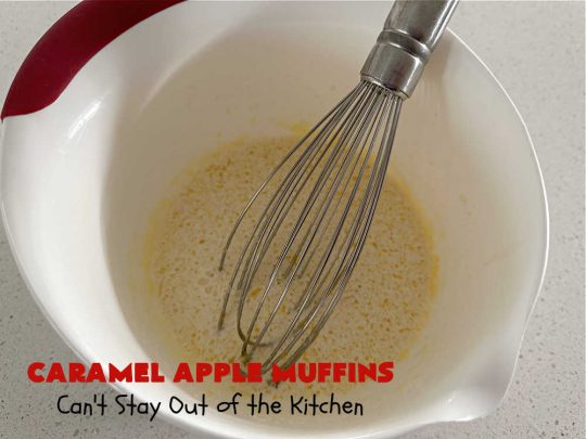 Caramel Apple Muffins | Can't Stay Out of the Kitchen | these luscious #muffins have a surprise ingredient in the middle--#caramels! They burst with flavor & are rich, decadent & heavenly for a weekend, company or #holiday #breakfast. #apples #streusel #HolidayBreakfast #CaramelApples #CaramelAppleMuffins