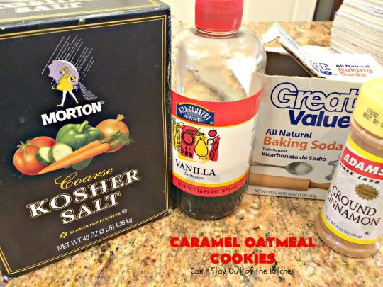 Caramel Oatmeal Cookies | Can't Stay Out of the Kitchen | these fantastic #oatmealcookies contain #caramel bits & vanilla chips adding scrumptious flavors to an old favorite. They're terrific for #holiday baking and #Christmas #cookie exchanges. #dessert