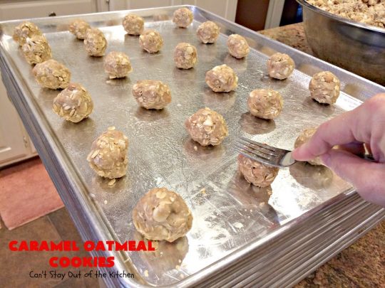 Caramel Oatmeal Cookies | Can't Stay Out of the Kitchen | these fantastic #oatmealcookies contain #caramel bits & vanilla chips adding scrumptious flavors to an old favorite. They're terrific for #holiday baking and #Christmas #cookie exchanges. #dessert