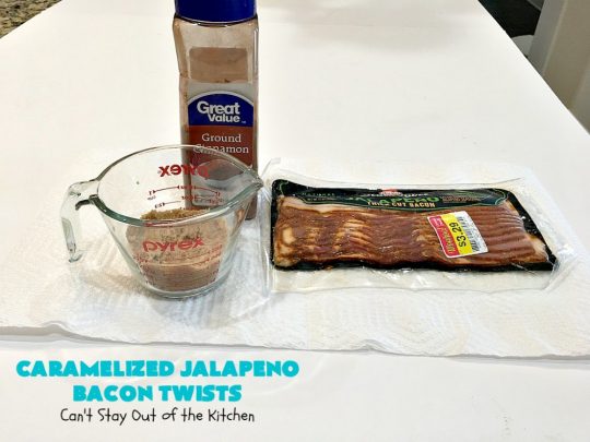 Caramelized Jalapeno Bacon Twists | Can't Stay Out of the Kitchen | this sensational 3 ingredient #appetizer is perfect for any #tailgating or #holiday party. It's quick & easy to make and has enough heat to keep it interesting. #TexMex #jalapenos #bacon #GlutenFree #3IngredientRecipe #HolidayAppetizer #GlutenFreeAppetizer #CaramelizedJalapenoBaconTwists