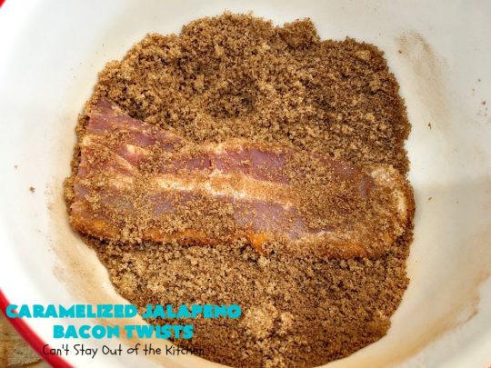 Caramelized Jalapeno Bacon Twists | Can't Stay Out of the Kitchen | this sensational 3 ingredient #appetizer is perfect for any #tailgating or #holiday party. It's quick & easy to make and has enough heat to keep it interesting. #TexMex #jalapenos #bacon #GlutenFree #3IngredientRecipe #HolidayAppetizer #GlutenFreeAppetizer #CaramelizedJalapenoBaconTwists
