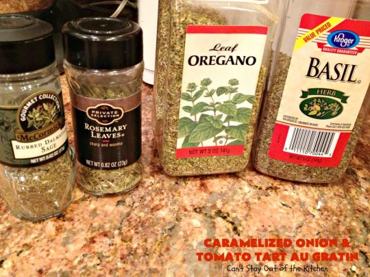 Caramelized Onion and Tomato Tart Au Gratin | Can't Stay Out of the Kitchen | this delectable tart is filled with #tomatoes, 4 cheeses & #CaramelizedOnions. It is so mouthwatering. Good as a #SideDish or for #Breakfast. #TomatoTart #TomatoPie #RomanoCheese #ParmesanCheese #AsiagoCheese #FontinaCheese #Holiday #HolidaySideDish #HolidayBreakfast #Easter #MothersDay