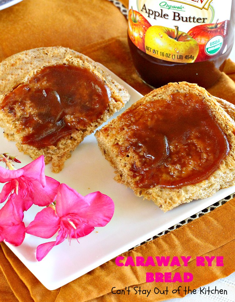 Caraway Rye Bread | Can't Stay Out of the Kitchen | this savory & delectable #bread is so easy since it's made in the #breadmaker. It's got a rustic old-world taste since it uses #RyeFlour & #CarawaySeeds. We enjoy eating it for #breakfast or as a dinner bread. #HomeBakedBread #CarawayRyeBread