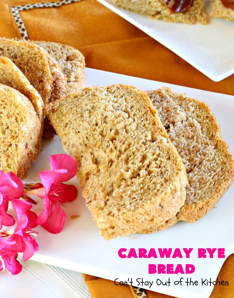 Caraway Rye Bread | Can't Stay Out of the Kitchen | this savory & delectable #bread is so easy since it's made in the #breadmaker. It's got a rustic old-world taste since it uses #RyeFlour & #CarawaySeeds. We enjoy eating it for #breakfast or as a dinner bread. #HomeBakedBread #CarawayRyeBread
