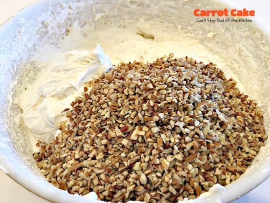 Carrot Cake | Can't Stay Out of the Kitchen | the most awesome Carrot Cake ever! This #cake is so rich you will be drooling over each bite. #dessert #creamcheese frosting.