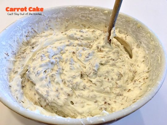 Carrot Cake | Can't Stay Out of the Kitchen | the most awesome Carrot Cake ever! This #cake is so rich you will be drooling over each bite. #dessert #creamcheese frosting.