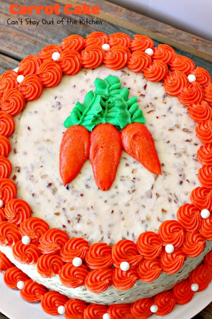 Carrot Cake | Can't Stay Out of the Kitchen | the most awesome Carrot Cake ever! This #cake is so rich you will be drooling over each bite. #dessert #creamcheese frosting.