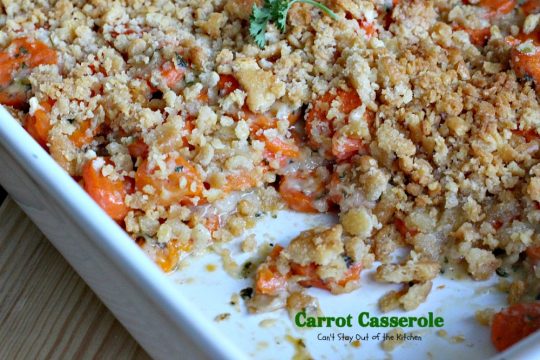 Carrot Casserole | Can't Stay Out of the Kitchen | this scrumptious #casserole makes a great #holiday side dish. You can make it in the #crockpot, too. #carrots 