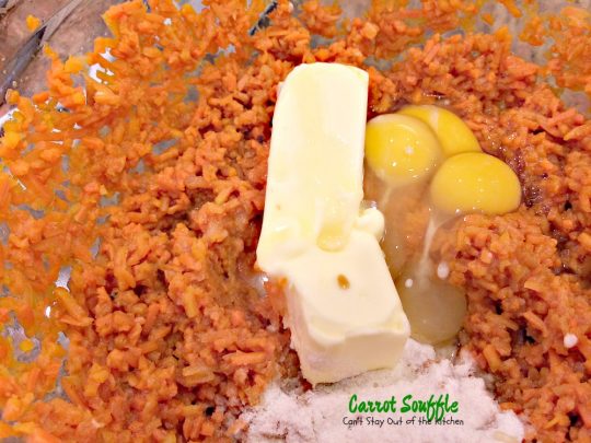 Carrot Souffle | Can't Stay Out of the Kitchen | we love this amazing #carrot #casserole. Great for the #holidays.