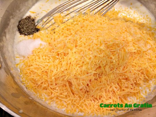 Carrots Au Gratin | Can't Stay Out of the Kitchen | one of our favorite #holiday #casseroles. Perfect for #FathersDay. #carrots