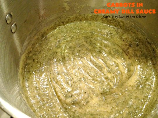 Carrots in Creamy Dill Sauce | Can't Stay Out of the Kitchen | This quick & easy #carrot dish has a mouthwatering dill sauce. It's wonderful for week night suppers. It's also great for #holidays like #Thanksgiving & #Christmas. #glutenfree