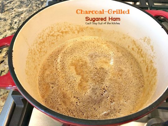 Charcoal-Grilled Sugared Ham | Can't Stay Out of the Kitchen | fabulous 4-ingredient recipe for #ham steaks on the grill. Great idea for the #holidays too. #glutenfree #pork 