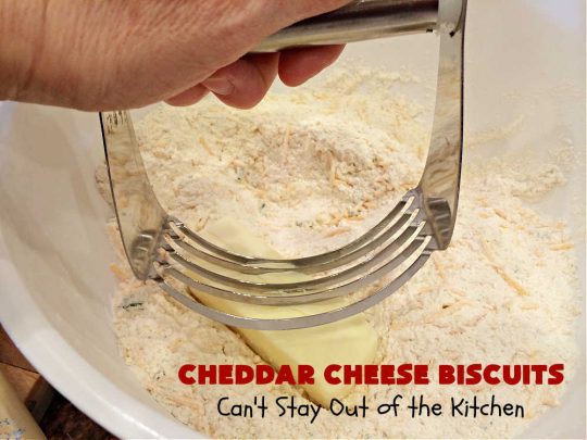 Cheddar Cheese Biscuits | Can't Stay Out of the Kitchen | these fluffy & delicious #biscuits include #chives & #CheddarCheese to bump up the flavor from regular biscuits. They're wonderful for #breakfast, lunch or dinner! They pair perfectly with soup or chili, but are also good with preserves spread over top for morning menus. #Thanksgiving #Christmas #HomemadeBiscuits #CheddarCheeseBiscuits