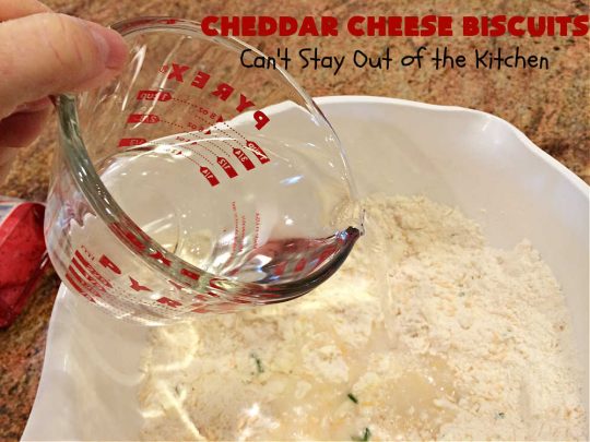 Cheddar Cheese Biscuits | Can't Stay Out of the Kitchen | these fluffy & delicious #biscuits include #chives & #CheddarCheese to bump up the flavor from regular biscuits. They're wonderful for #breakfast, lunch or dinner! They pair perfectly with soup or chili, but are also good with preserves spread over top for morning menus. #Thanksgiving #Christmas #HomemadeBiscuits #CheddarCheeseBiscuits