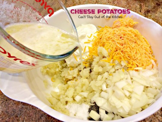 Cheese Potatoes | Can't Stay Out of the Kitchen | this easy & delicious #potato dish is perfect for #Father'sDay & other #holidays. Our family loves it! #glutenfree