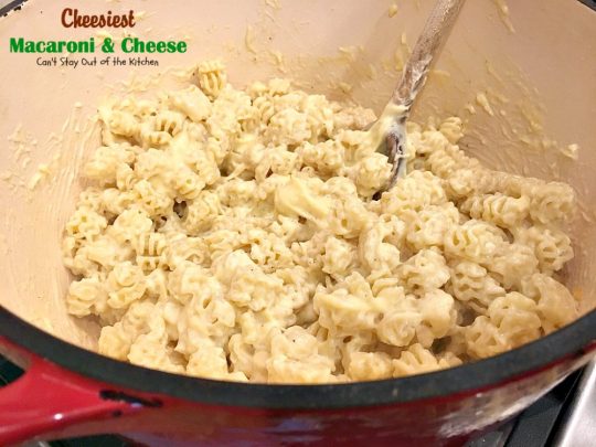 Cheesiest Macaroni and Cheese | Can't Stay Out of the Kitchen | heavenly comfort food that uses 3 #cheeses & topped with #panko bread crumbs. #Macaroni&Cheese #pasta #MeatlessMonday