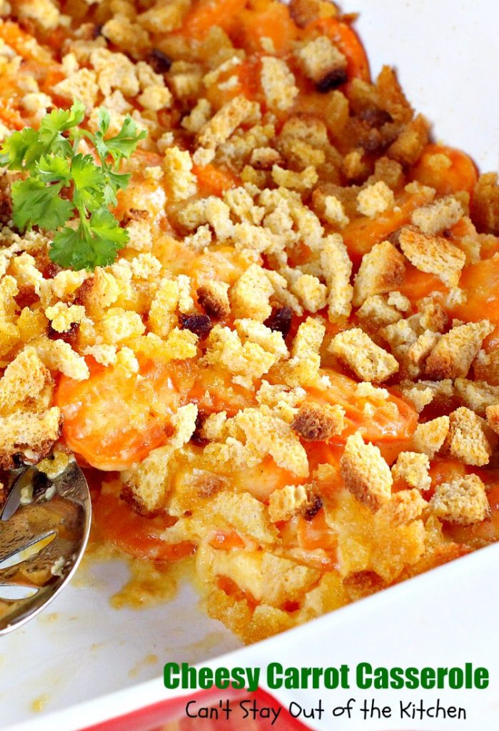 Cheesy Carrot Casserole | Can't Stay Out of the Kitchen | fantastic 5-ingredient recipe that's perfect for #holidays like #MothersDay or #Easter. Quick & easy. #carrots