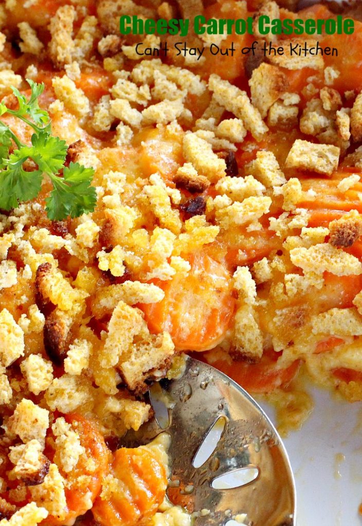 Cheesy Carrot Casserole | Can't Stay Out of the Kitchen | fantastic 5-ingredient recipe that's perfect for #holidays like #MothersDay or #Easter. Quick & easy. #carrots