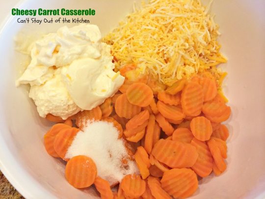 Cheesy Carrot Casserole | Can't Stay Out of the Kitchen | fantastic 5-ingredient recipe that's perfect for #holidays like #MothersDay or #Easter. Quick & easy. #carrots