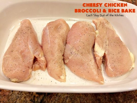 Cheesy Chicken Broccoli and Rice Bake | Can't Stay Out of the Kitchen | a favorite #chicken entree with #broccoli & #rice made up in an outstanding #cheesy sauce. Wonderful for company or family dinners. #casserole #chickencasserole #chickenandrice #glutenfree